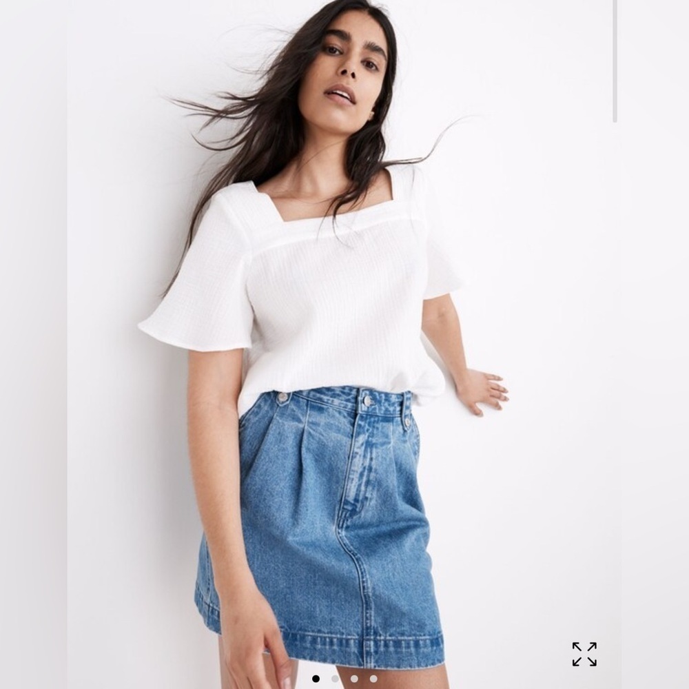 MADEWELL Denim Pleated Mini Skirt in Upton Wash plus 
SIZE 33